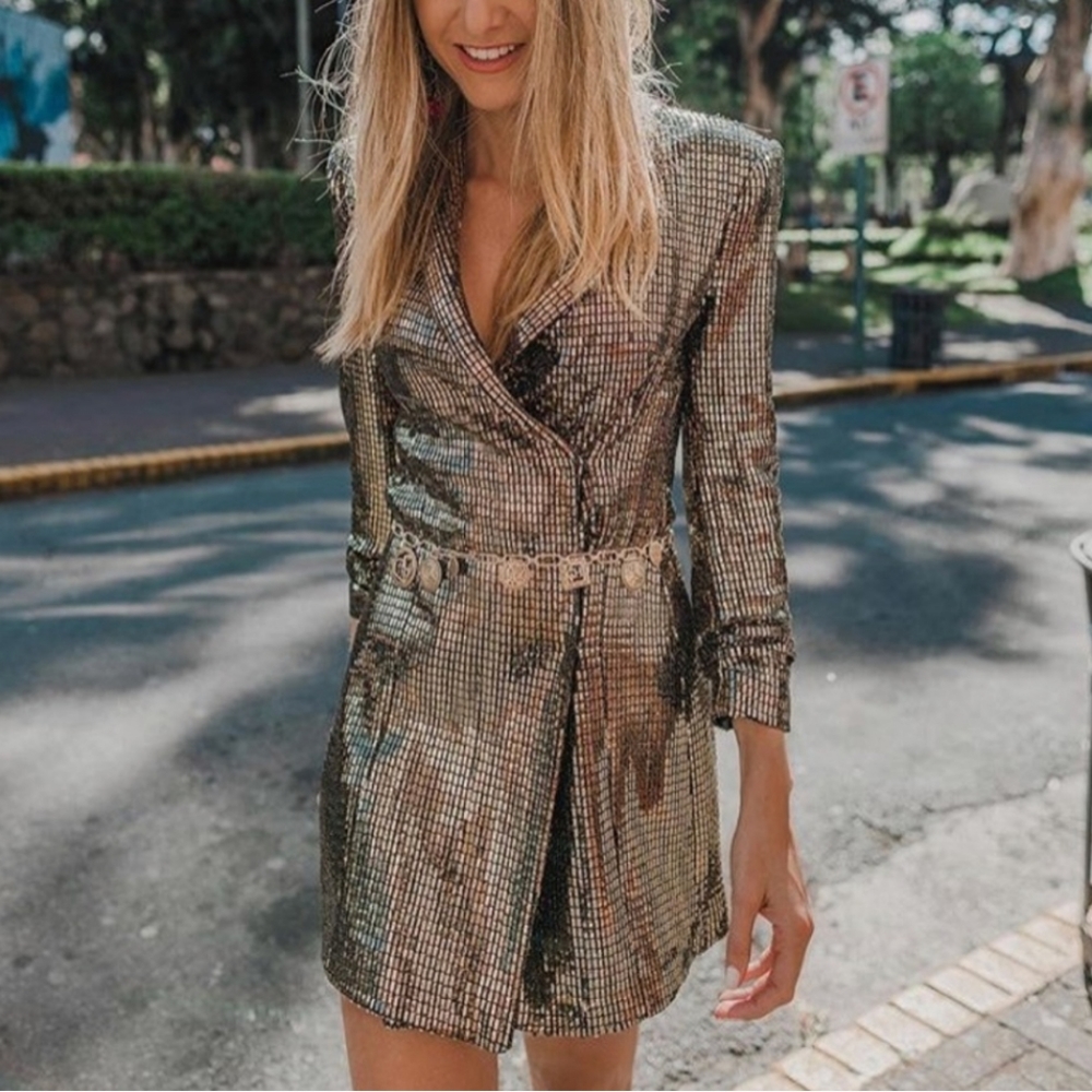 Zara gold dress